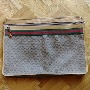Gucci Vintage micro GG portfolio document bag laptop case